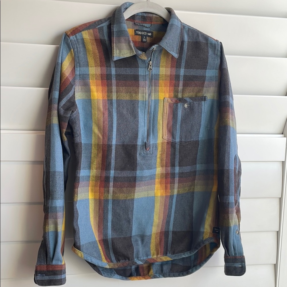 Toad & Co Flannel Quarter Zip Shirt Recycled Fiber